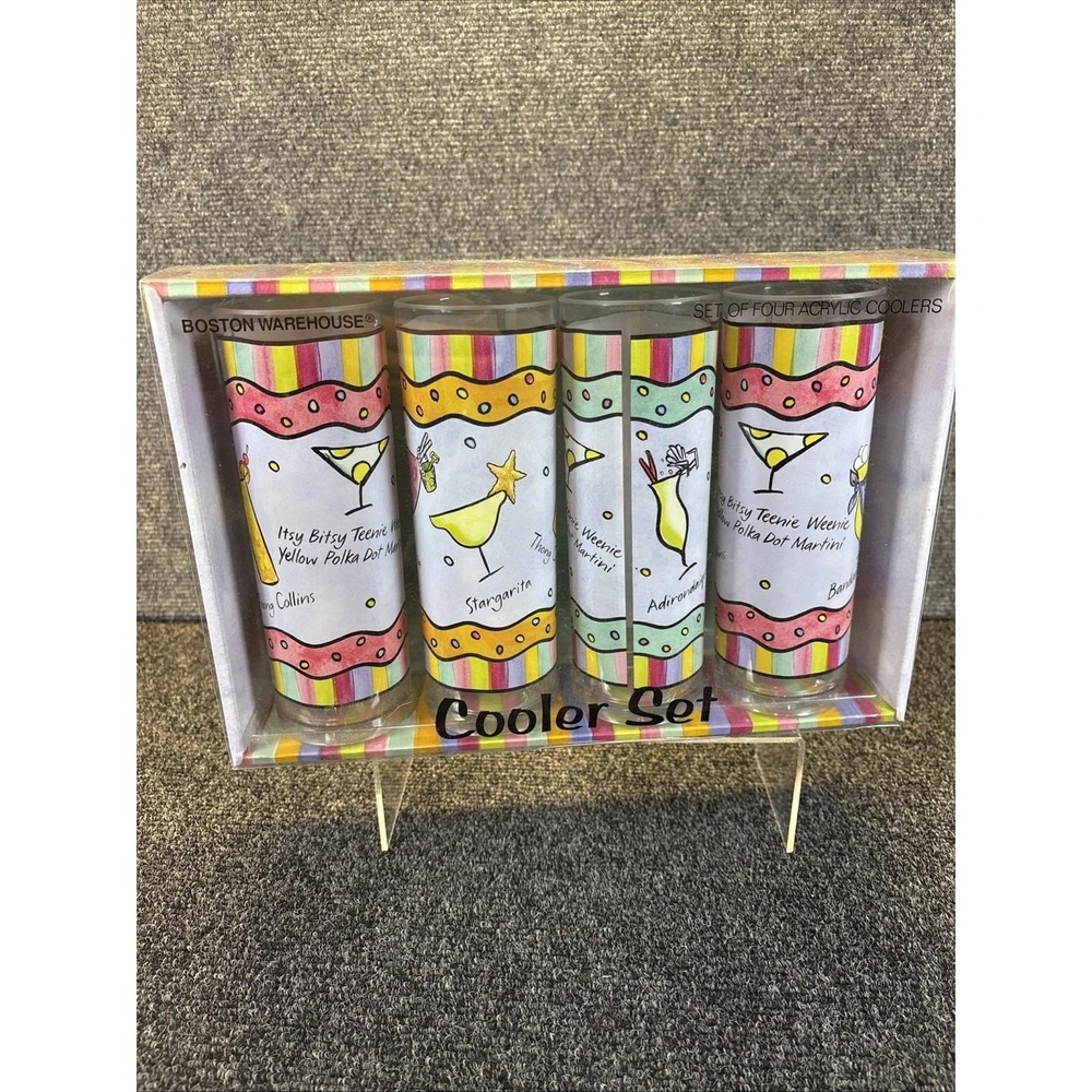 Vtg~Boston Warehouse~With a Twist~16oz  Acrylic‎ Drinkware Set~2004